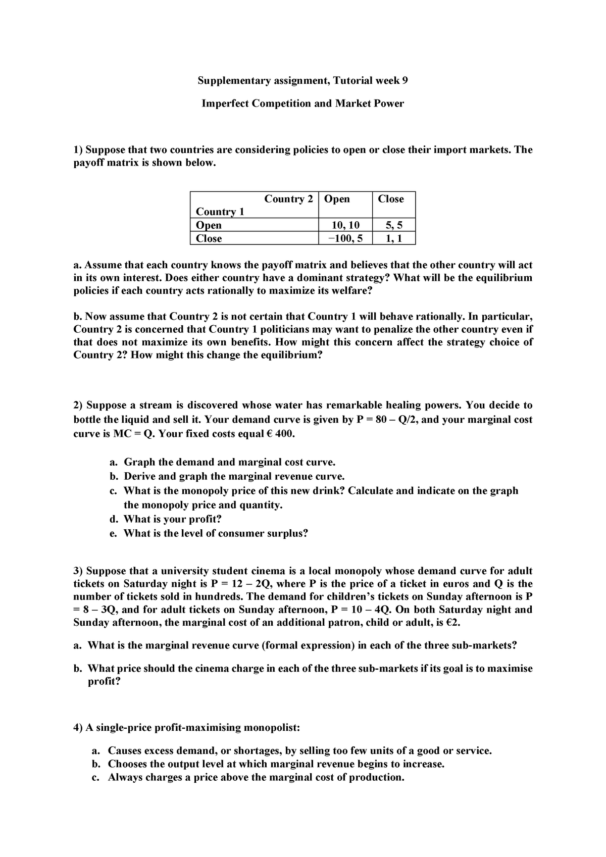 supplementary assignment panel