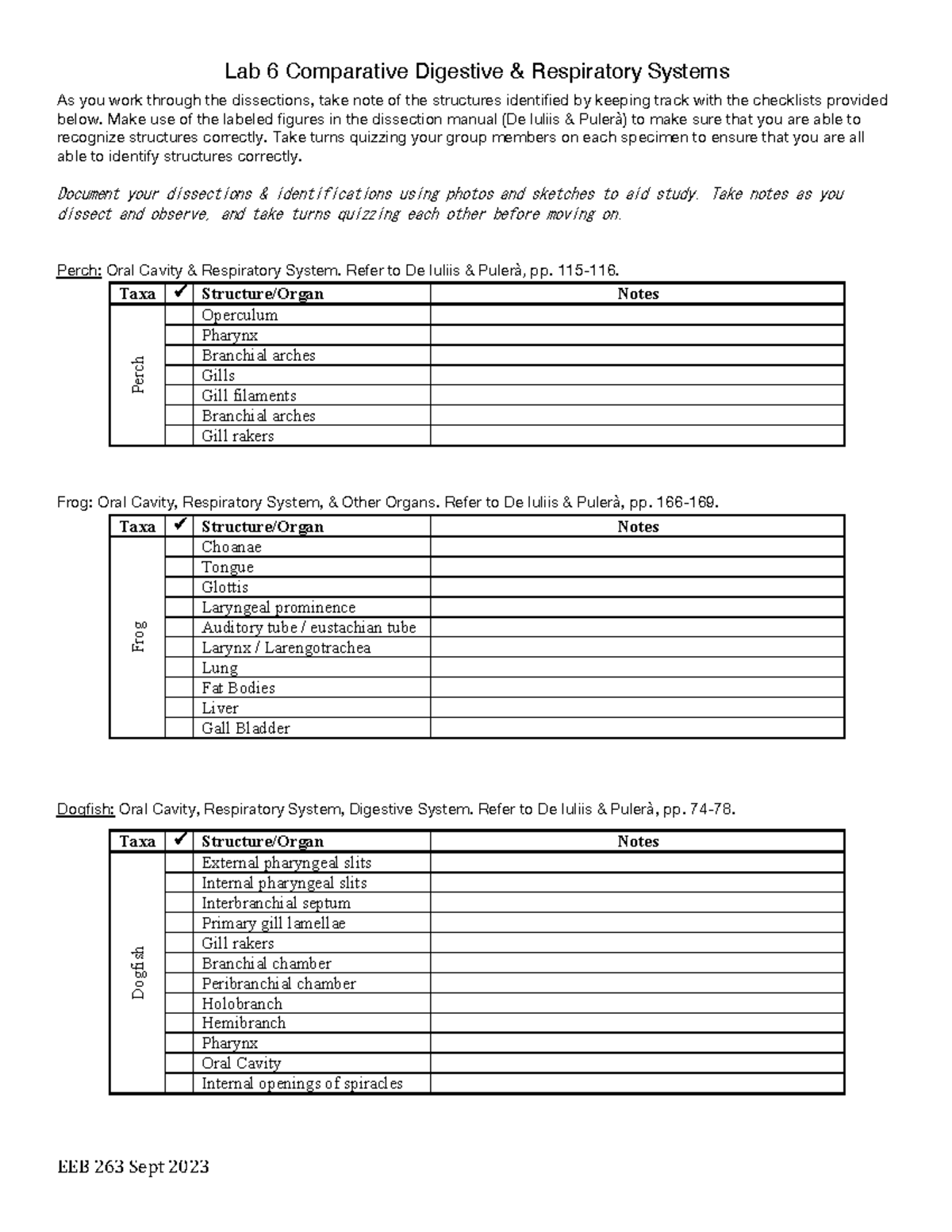 EEB 263 Lab06 Comparative Digestive & Respiratory Systems Sept 2023 ...