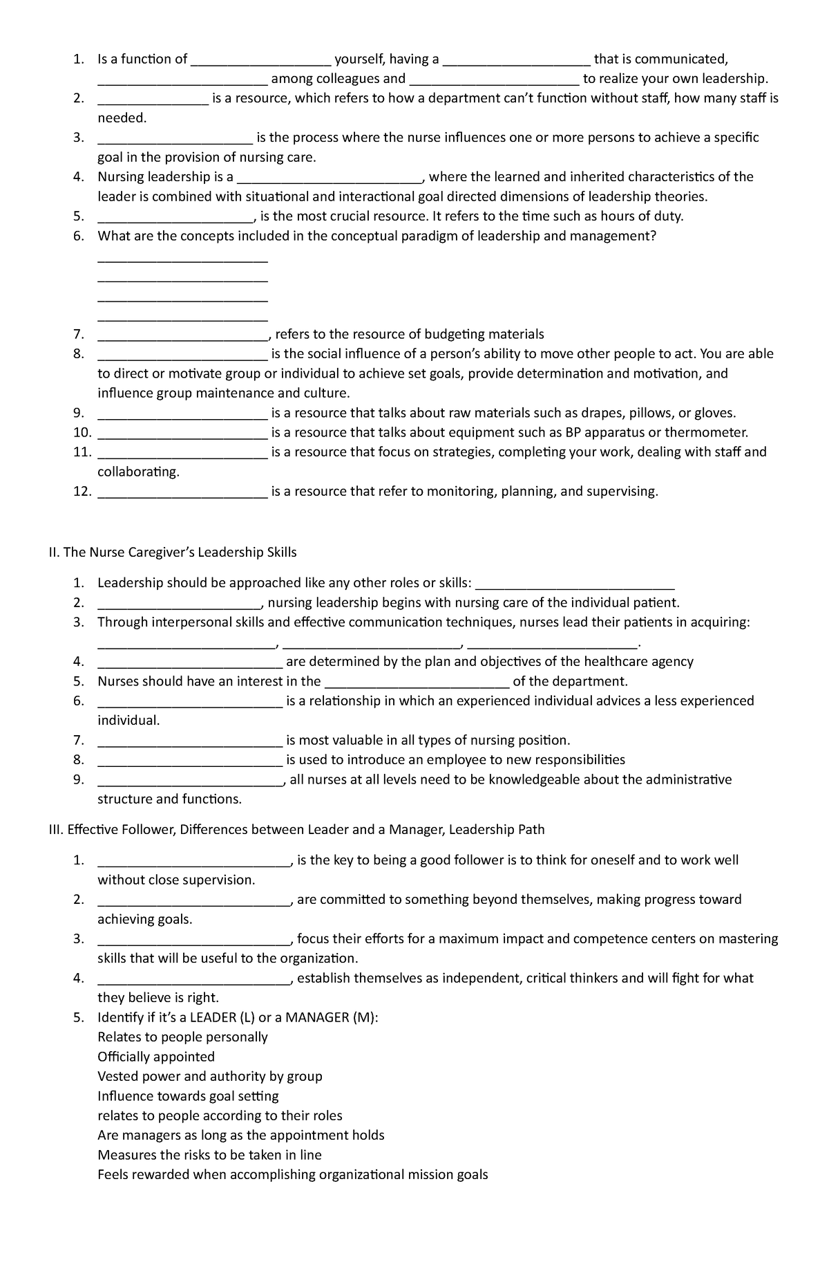 Leadership - Prelim Reviewer (NA) - Is a function of ...