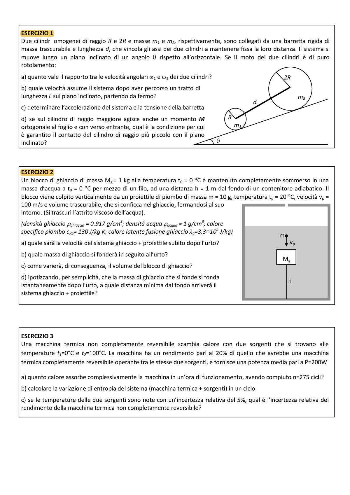 Problemi Di Fisica Prima Superiore