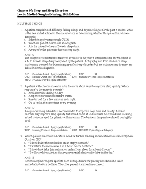 C67 - Lewis: Medical-Surgical Nursing Practice Questions - Chapter 67 ...