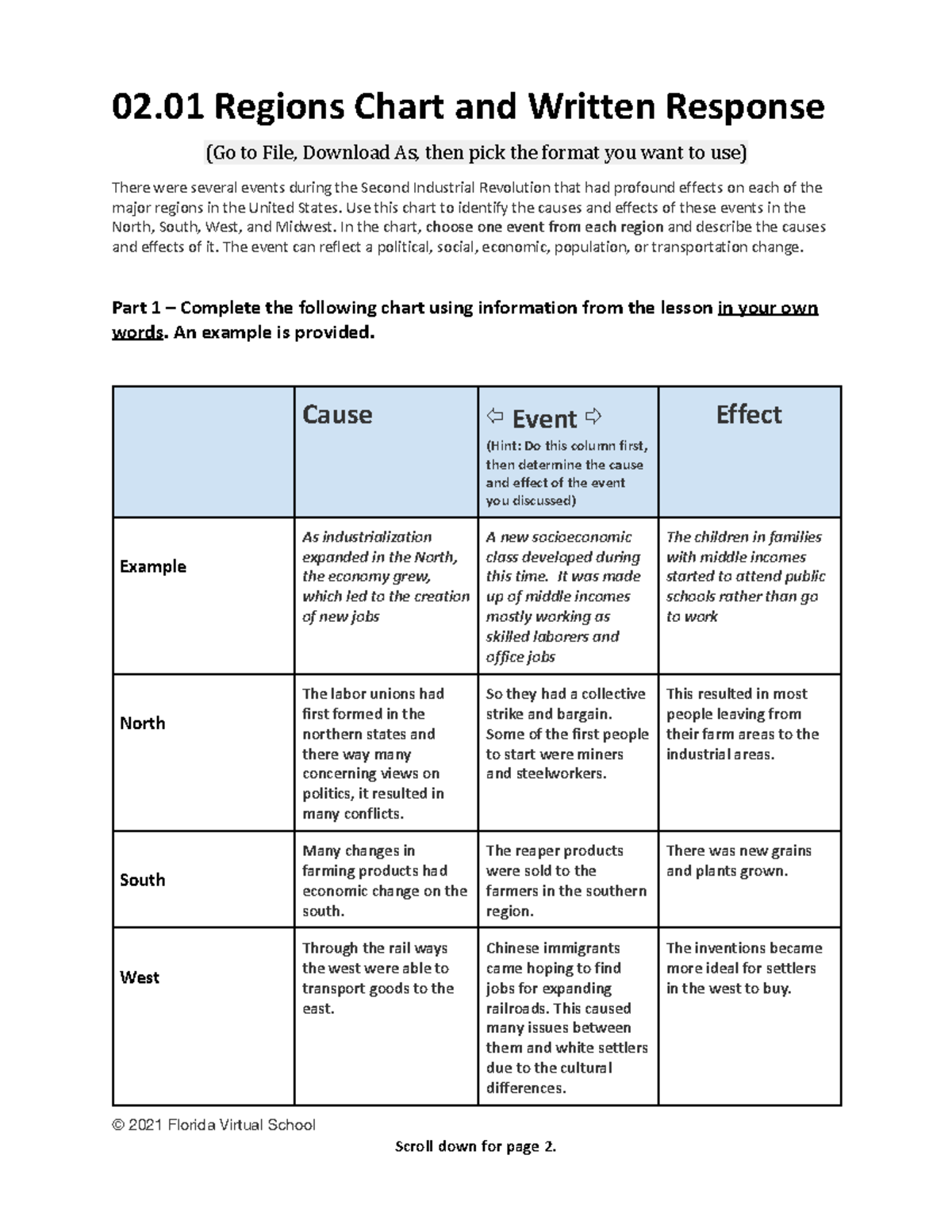 2.01 answers 02 Regions Chart and Written Response (Go to File