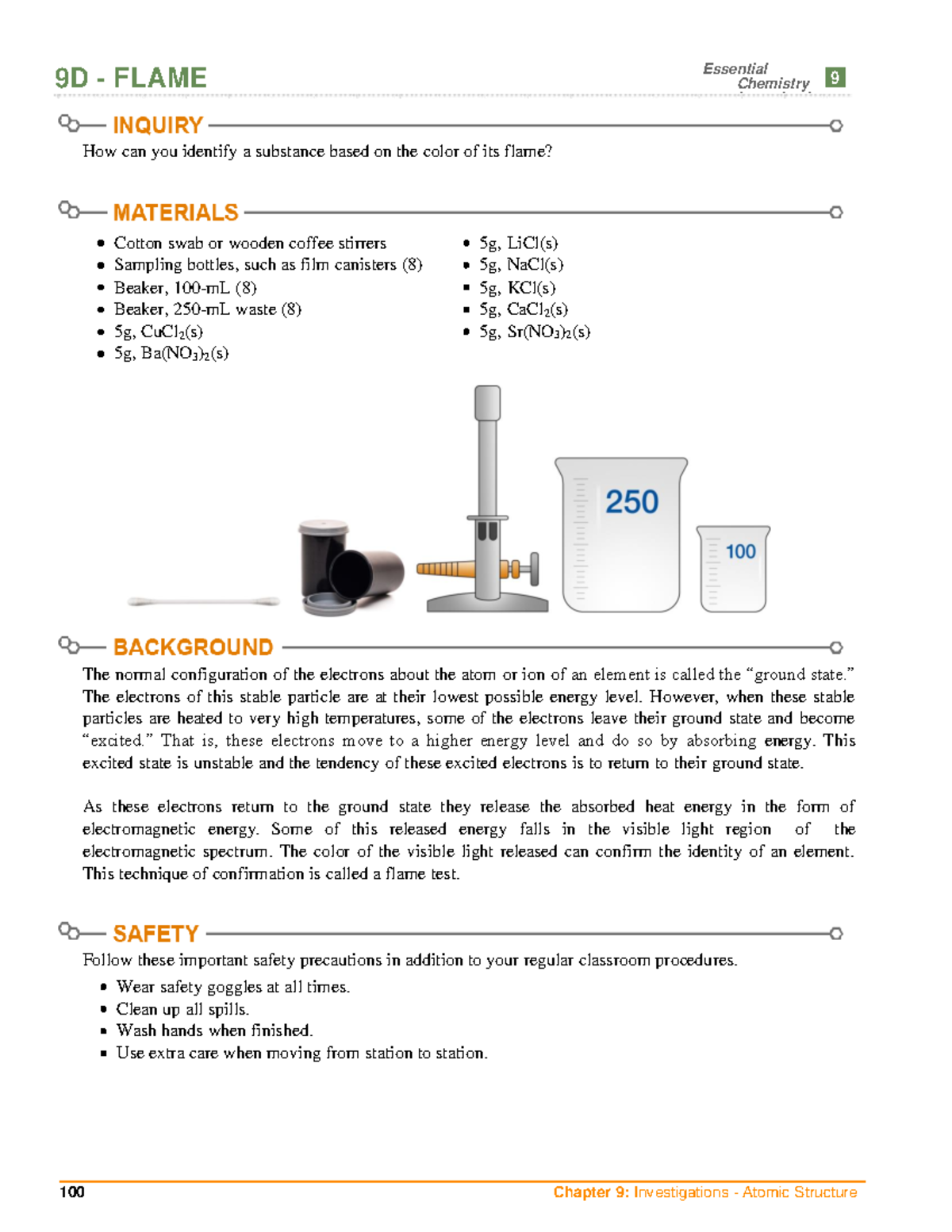 Flametest Labmanualconverted 100 Chapter 9 Investigations