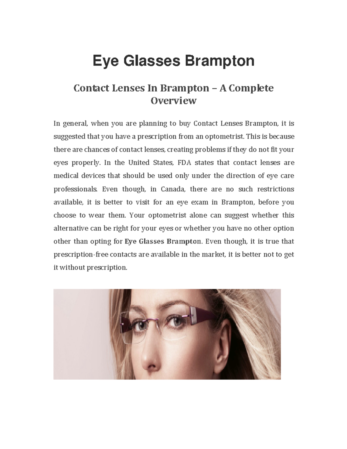 Eye Glasses Brampton lecture notes Eye Glasses Brampton Contact