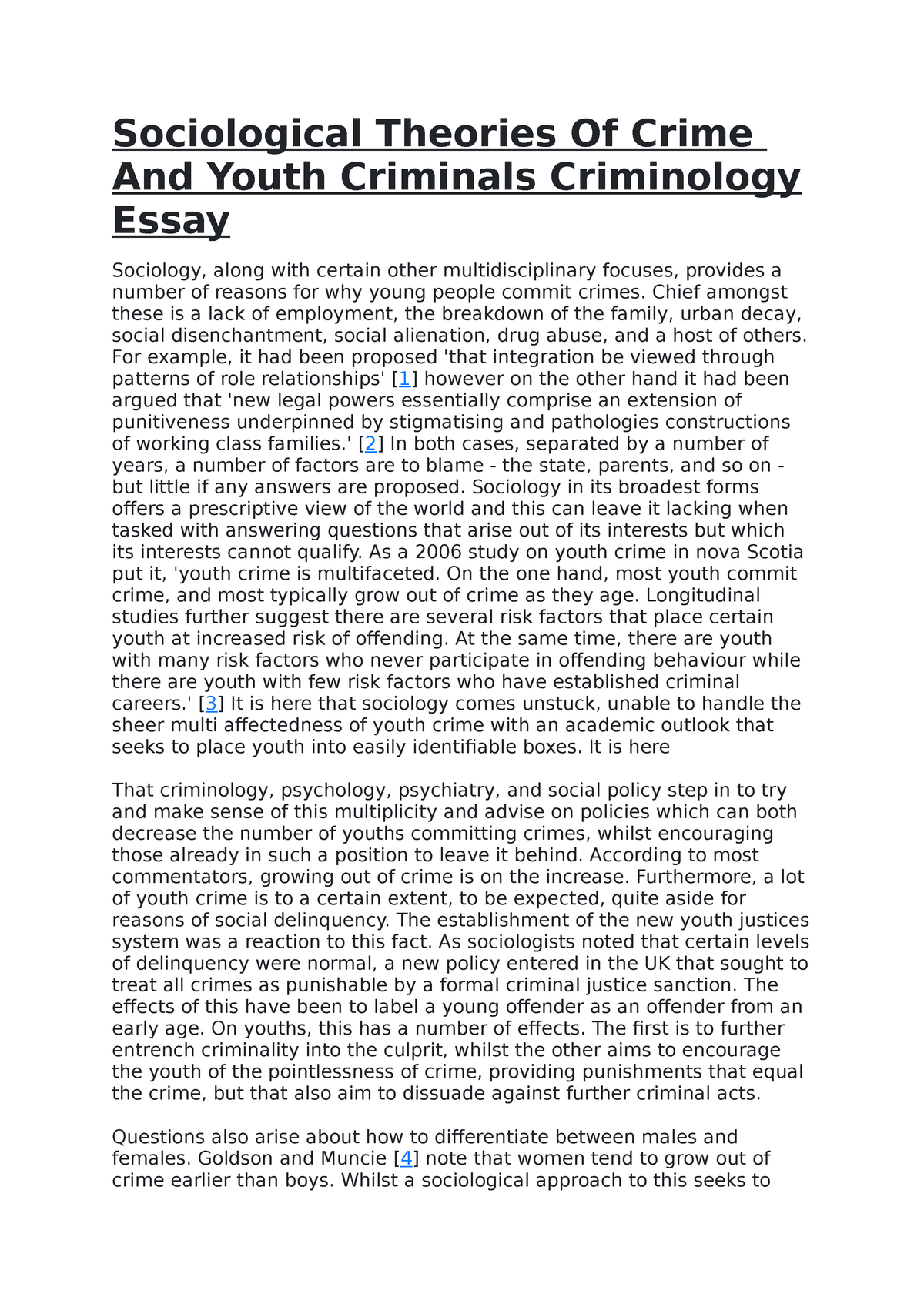 essay title for crime rates
