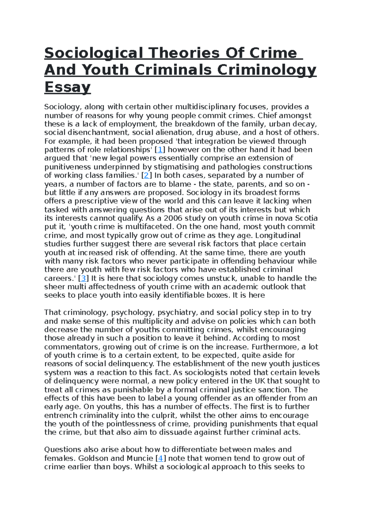 crime nowadays essay