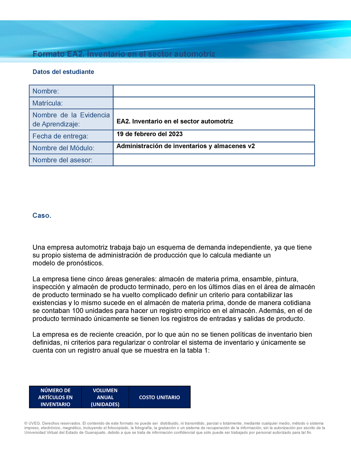 Ea2 Inventario En El Sector Automotriz Formato Ea2 Inventario En El Sector Automotriz Datos 9449