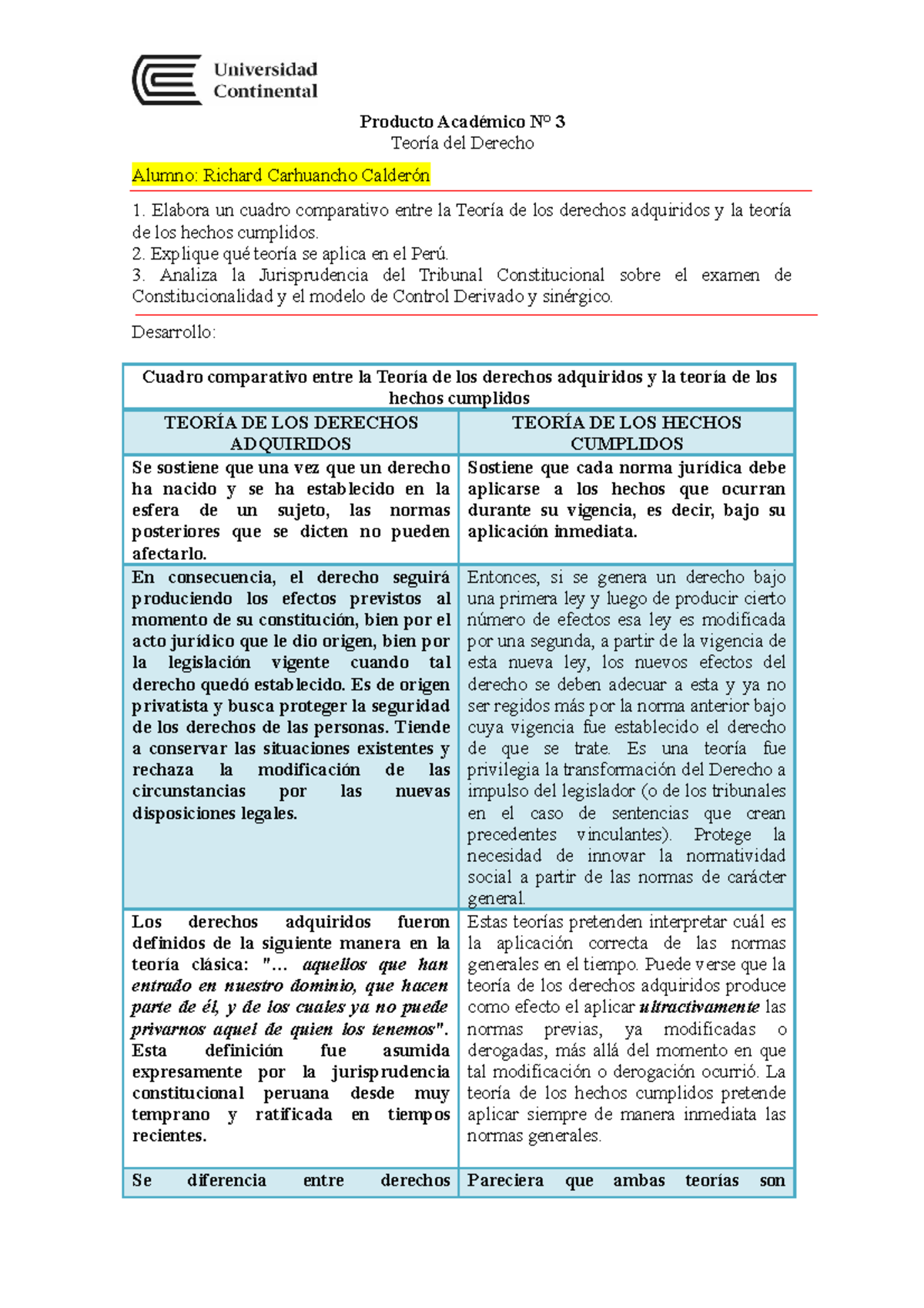 Producto Académico N3-teoria - Producto Académico N° 3 Teoría Del ...