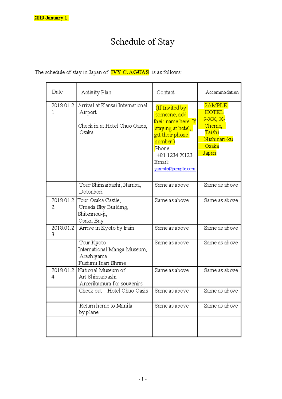 sample-accomplished-daily-schedule-2019-january-1-schedule-of-stay