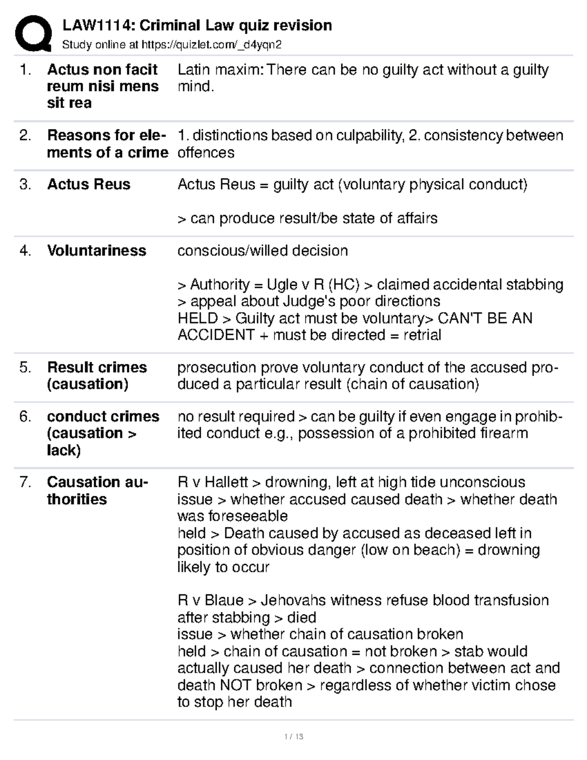 quizlet definitions Study online at quizlet/_d4yqn Actus non facit