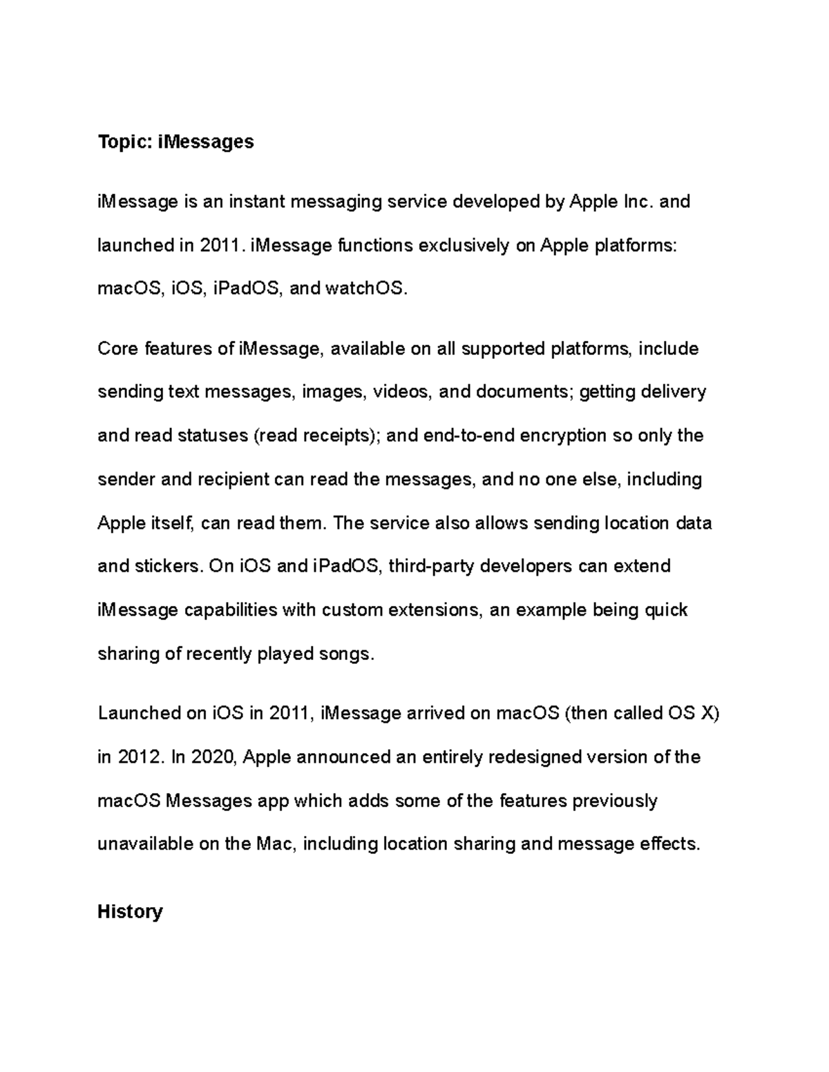 I Messages - Topic: iMessages iMessage is an instant messaging service ...