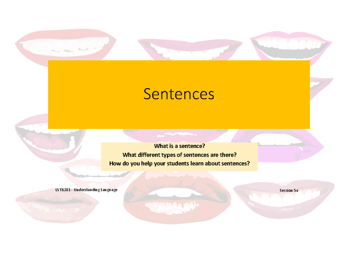 5a Sentence Level Grammar Sentences What Is A Sentence What 