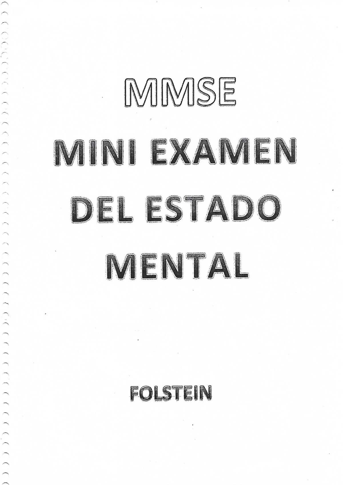 1 MMSE Mini-Mental State Examinatión Folstein - Pruebas Psicologicas ...