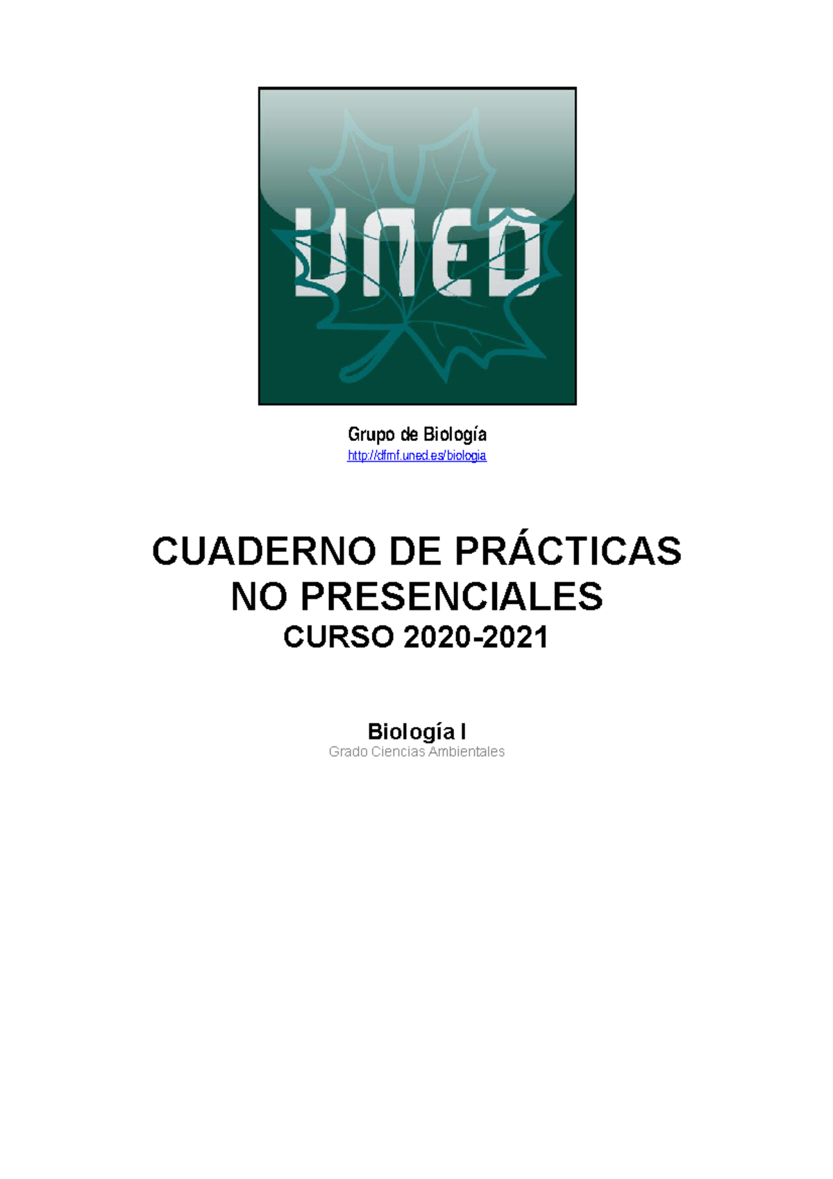 Biologia i practicas NO presenciales - Grupo de Biología dfmf.uned ...