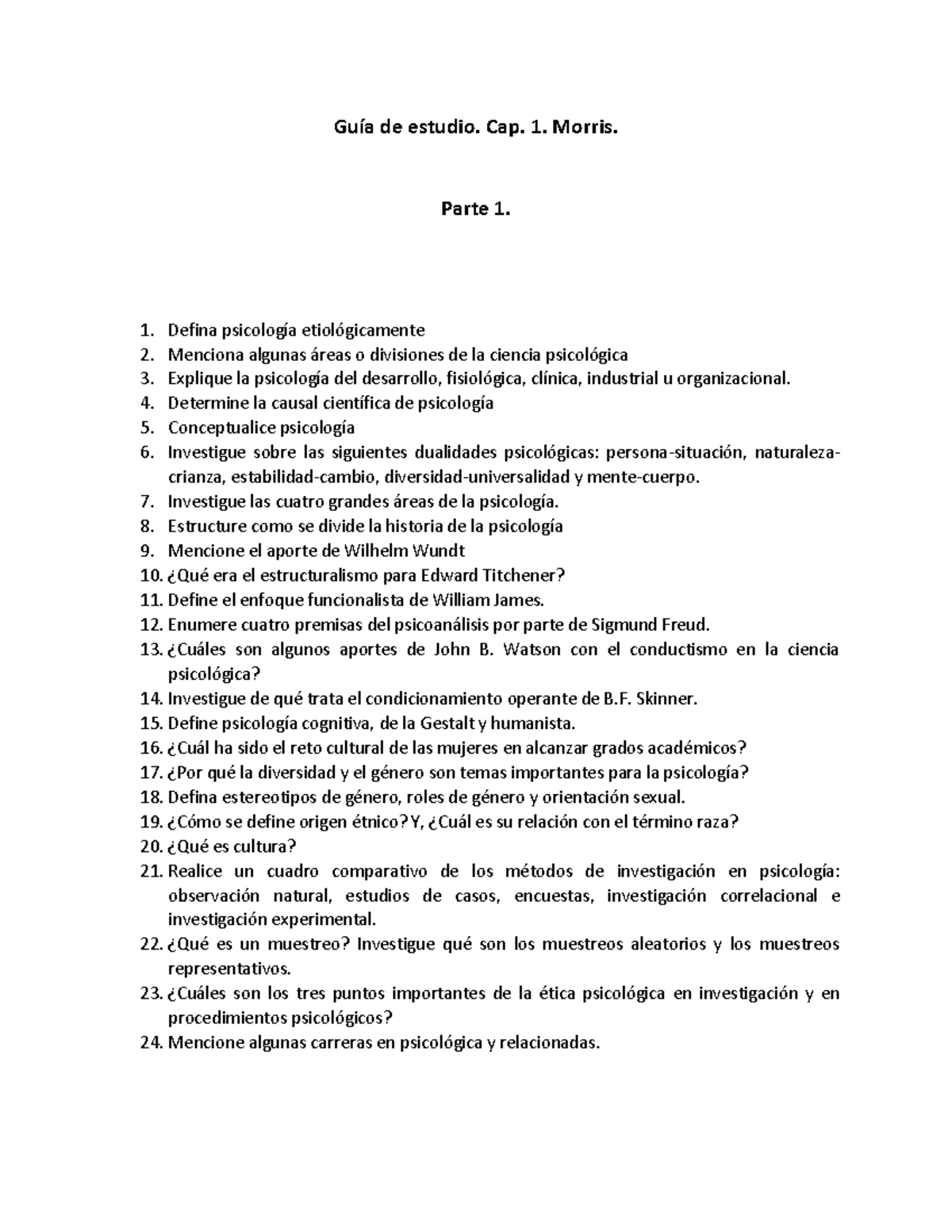 Gu%C3%ADa+de+estudio - Guía de estudio. Cap. 1. Morris. Parte 1. Defina ...