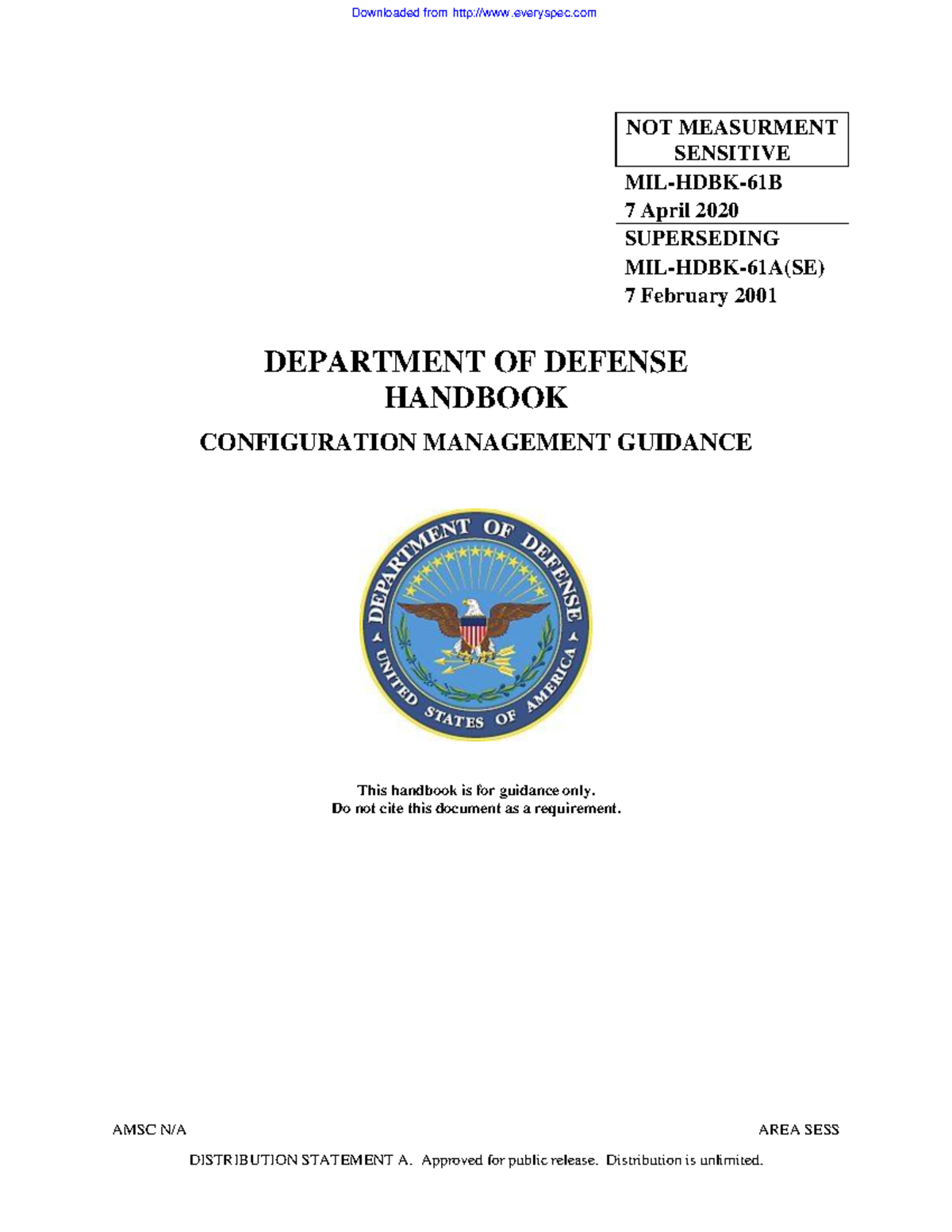 MIL-HDBK-61B - AMSC N/A AREA SESS DISTRIBUTION STATEMENT A. Approved ...