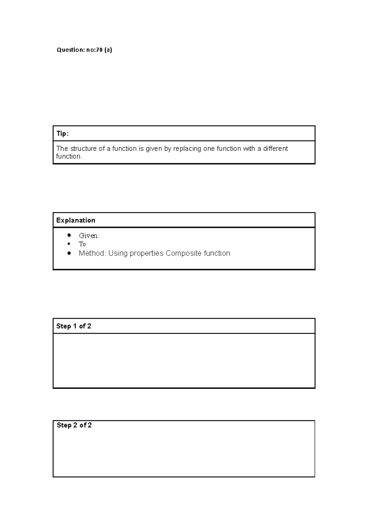 Mathematics Composite Functions Practice sets 3 - Ques琀椀on: no:70 (a ...