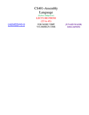 CS401 Assignment - BC COMPUTER ARCHITECTURE AND ASSEMBLY LANGUAGE ...