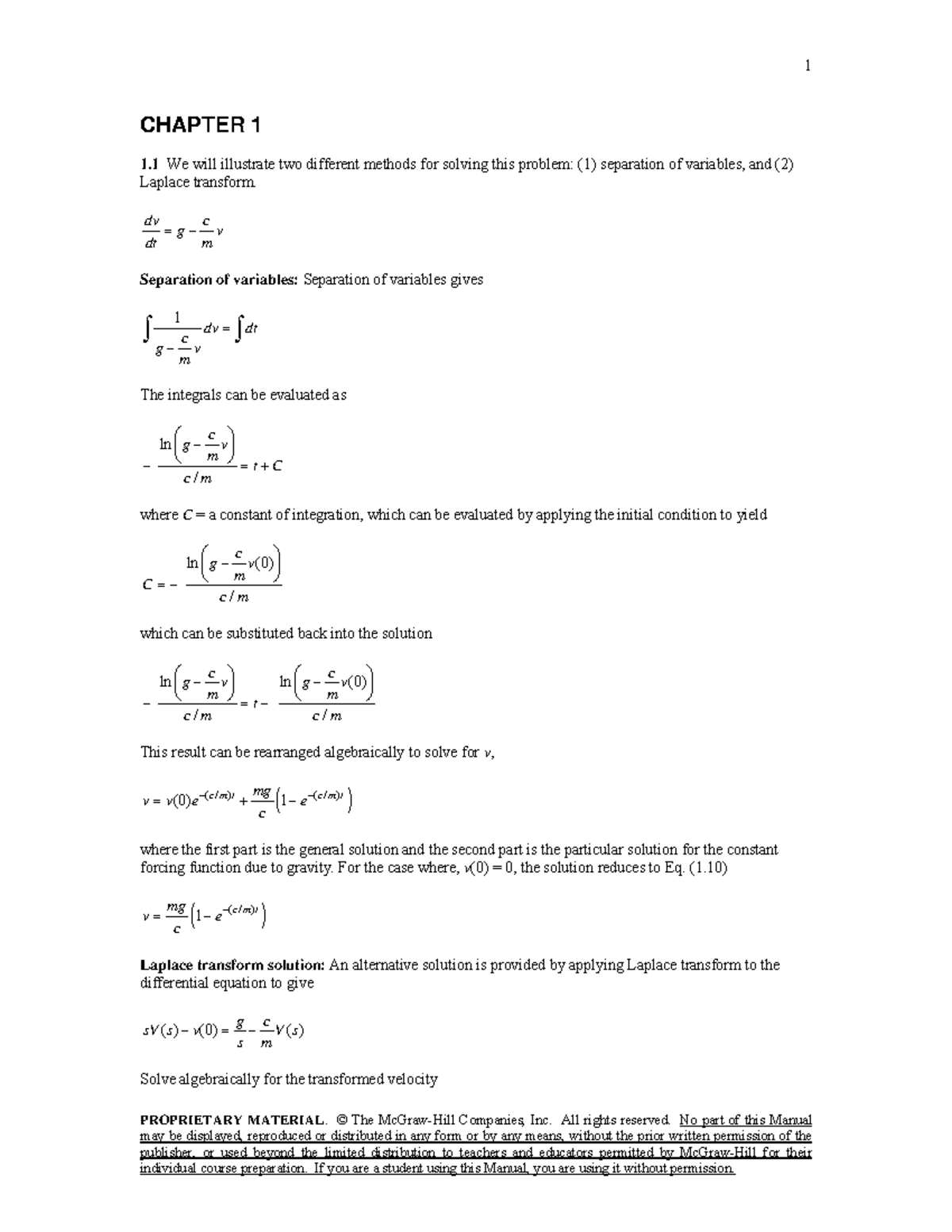 Solution Manual for Numerical Methods fo - PROPRIETARY MATERIAL. © The ...