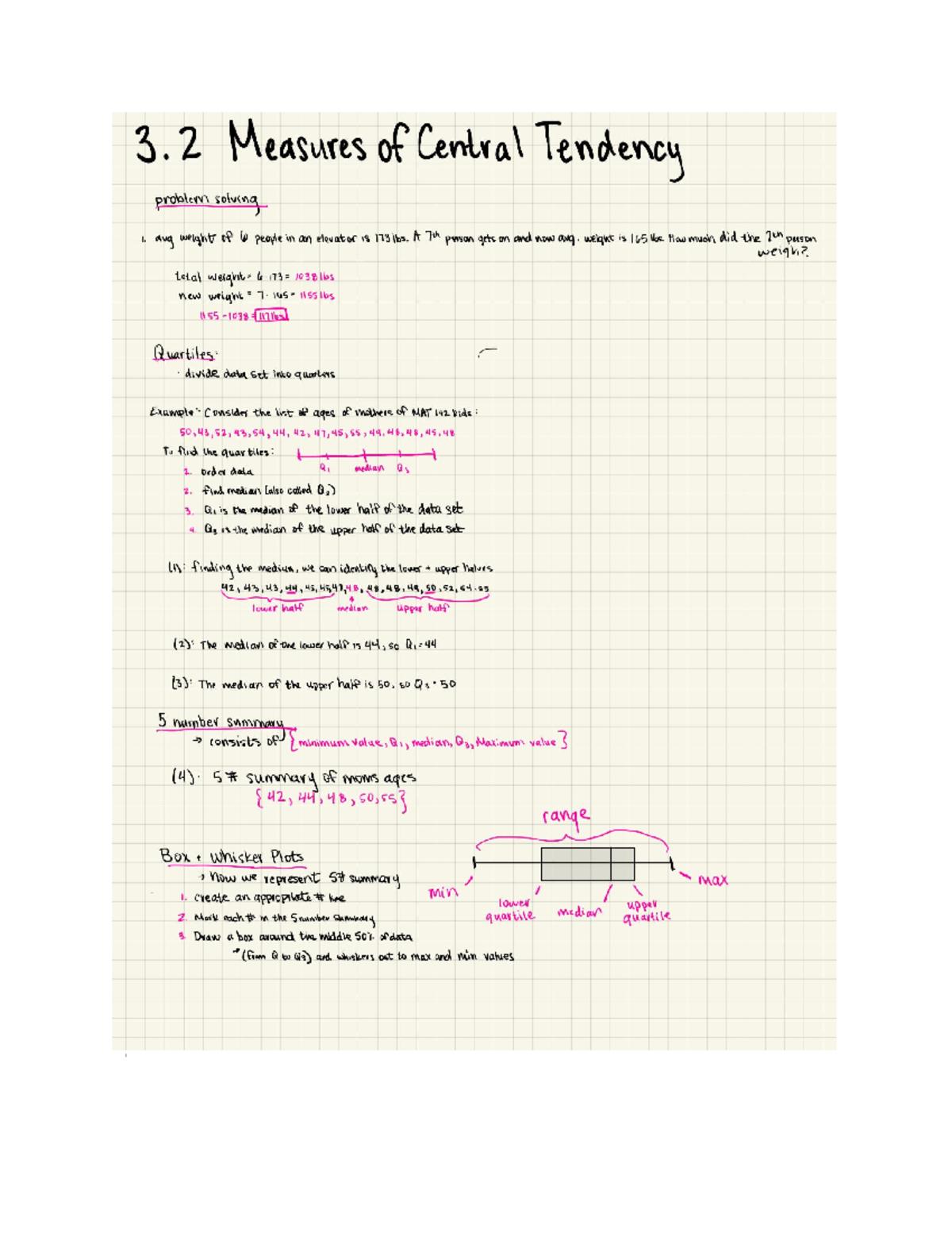 Math 142- Measures of Central Tendency (b) 3.2 - 3 Measures of Central ...