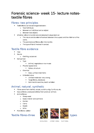 Intro to Forensic science-lecture notes- week 1- intro to forensic ...