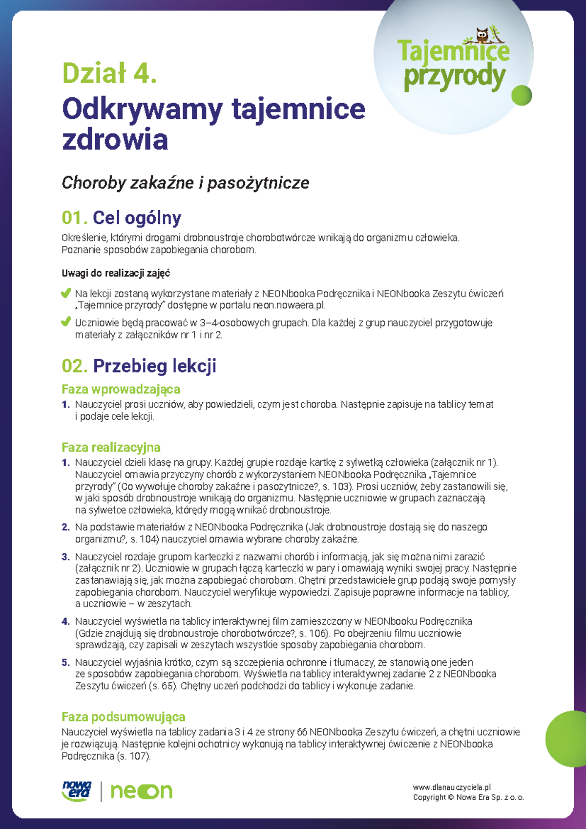 Odkrywamy Tajemnice Zdrowia - Dział 4. Odkrywamy Tajemnice Zdrowia ...