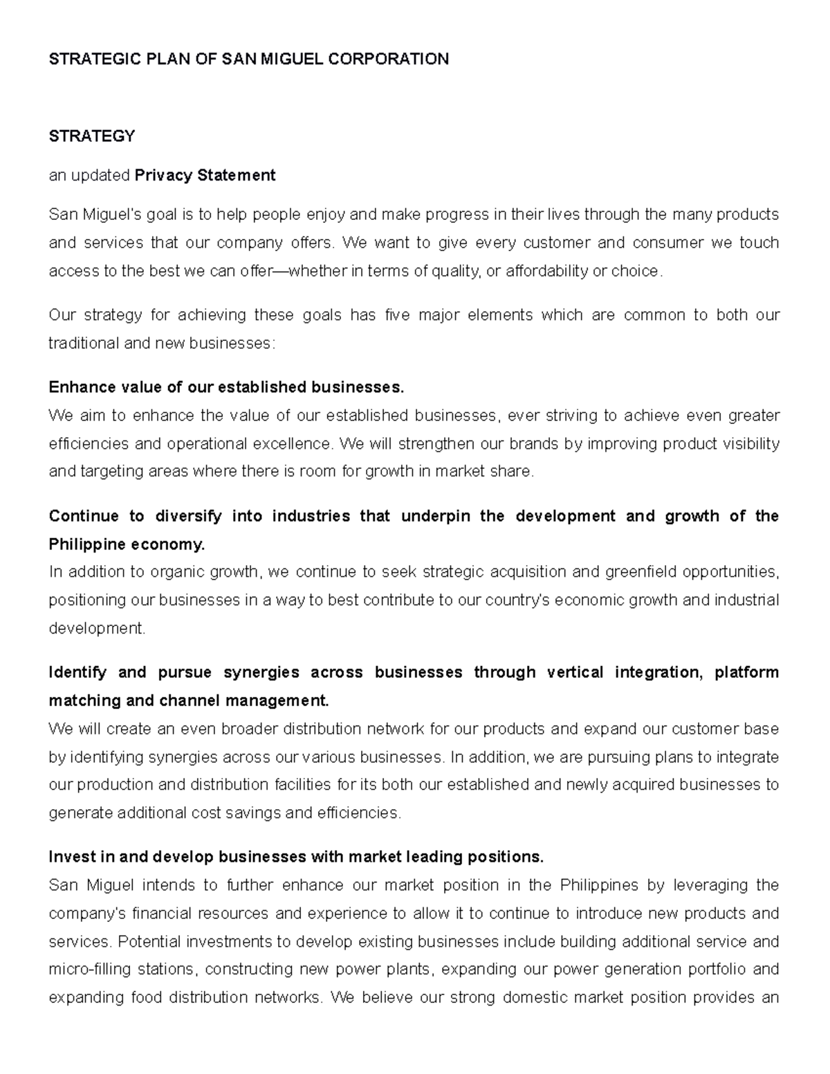 Documentsss - Lecture notes 1, 3-7, 10 - STRATEGIC PLAN OF SAN MIGUEL ...