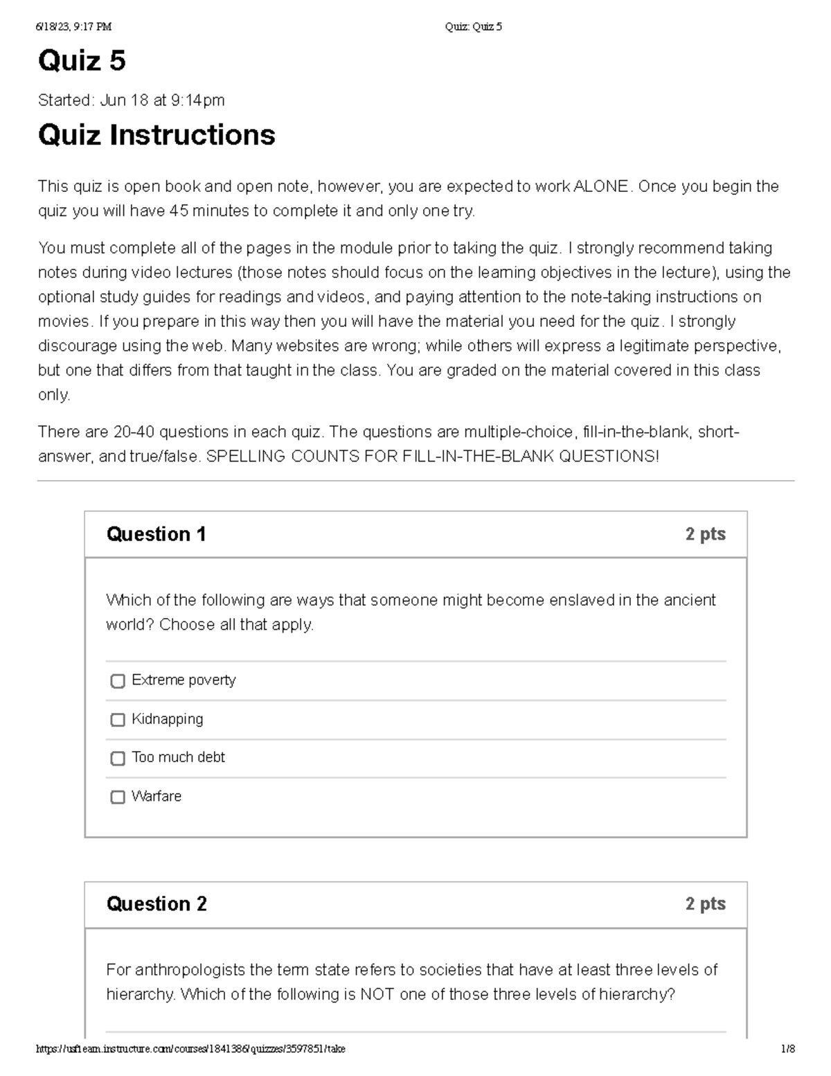 Abcdefghi bio quiz 5 Quiz 5 Started Jun 18 at 914pm Quiz Instructions This quiz is open