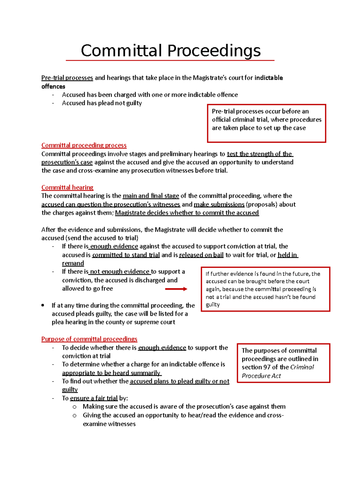 Commital Proceedings - Unit 3 Outcome 1 - criminal law - Committal ...