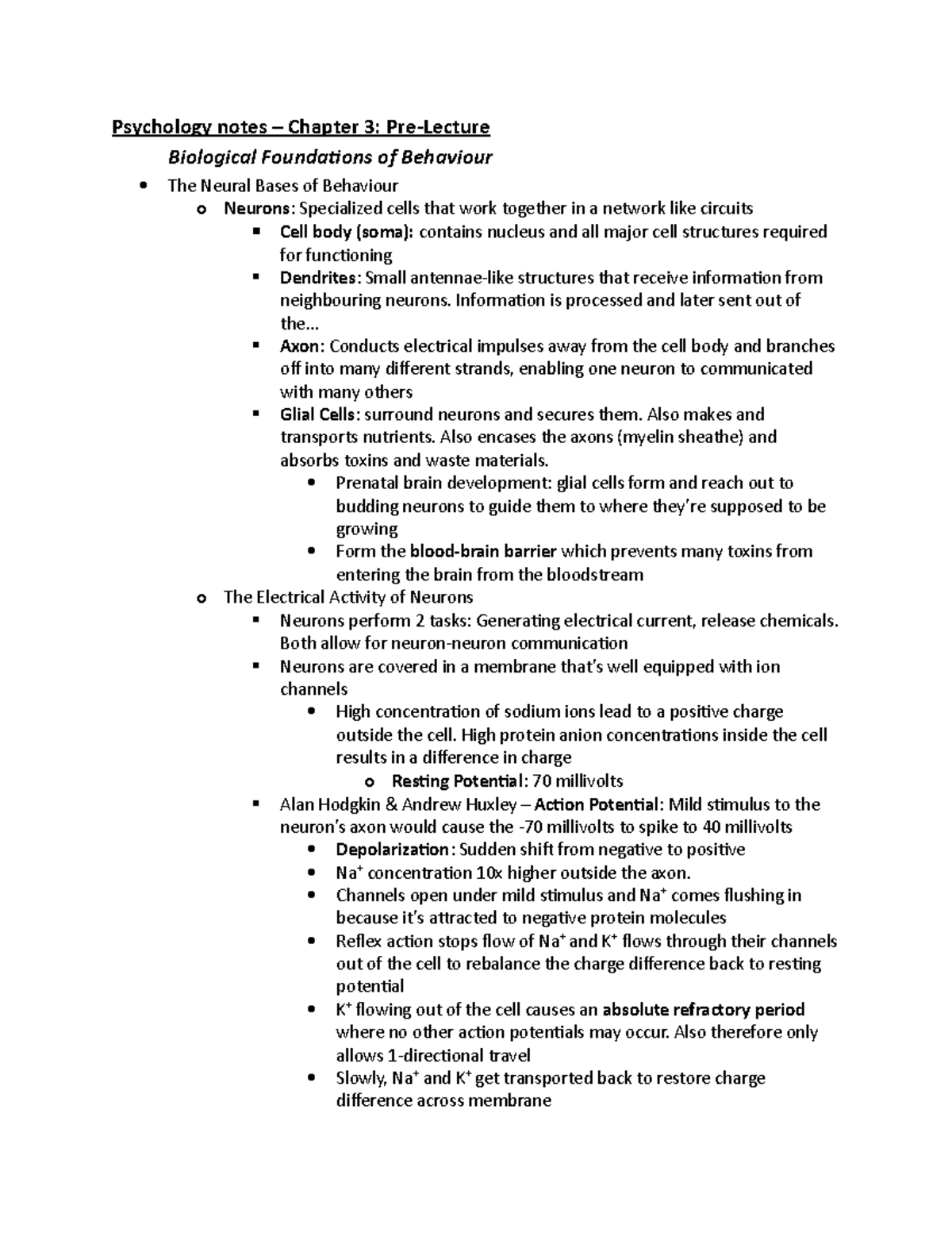 Copy of Psychology notes – Chapter 3 - Psychology notes – Chapter 3 ...