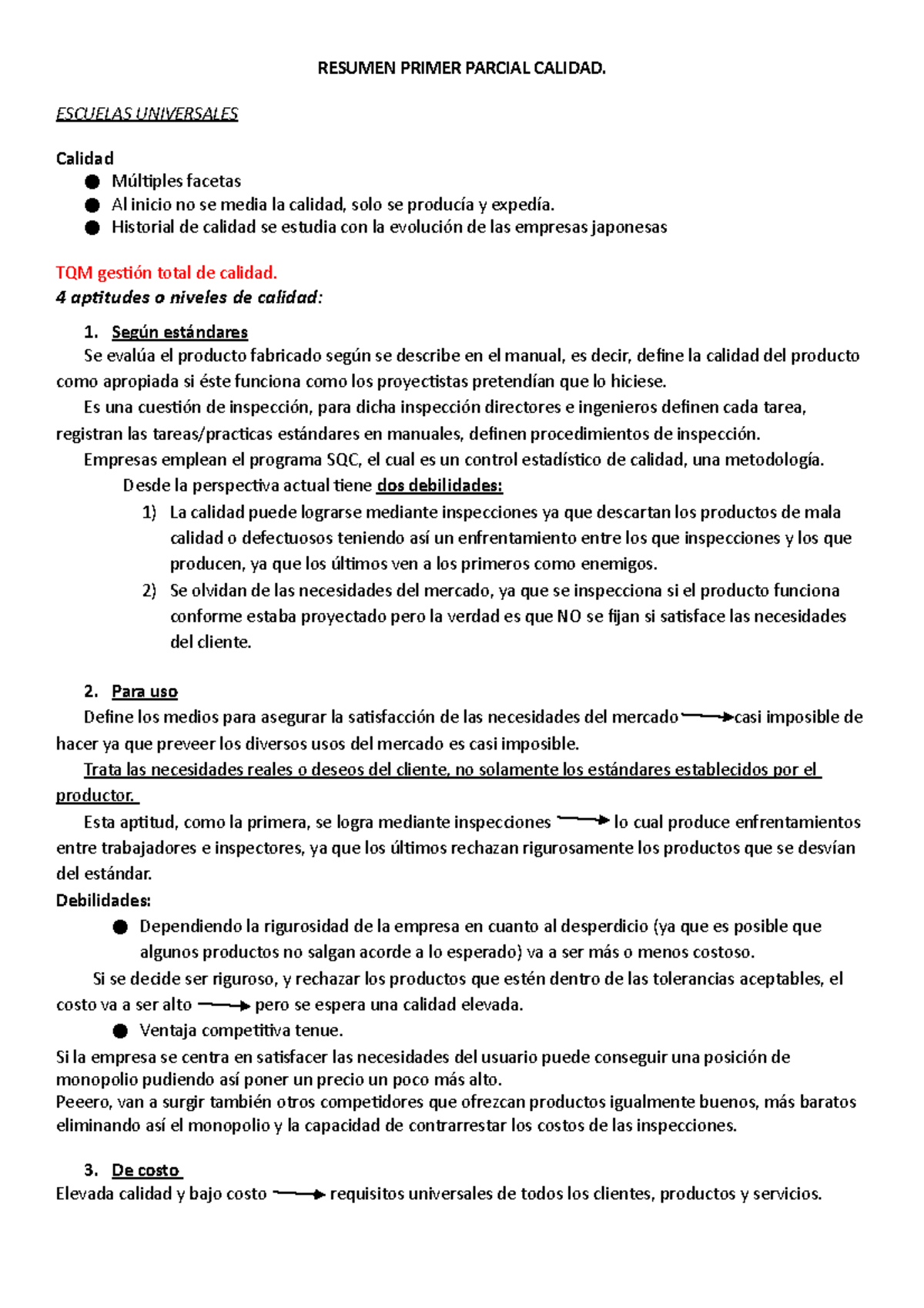 Resumenes De Los Parciales De La Materia Introduccion A La Calidad Resumen Primer Parcial 8377