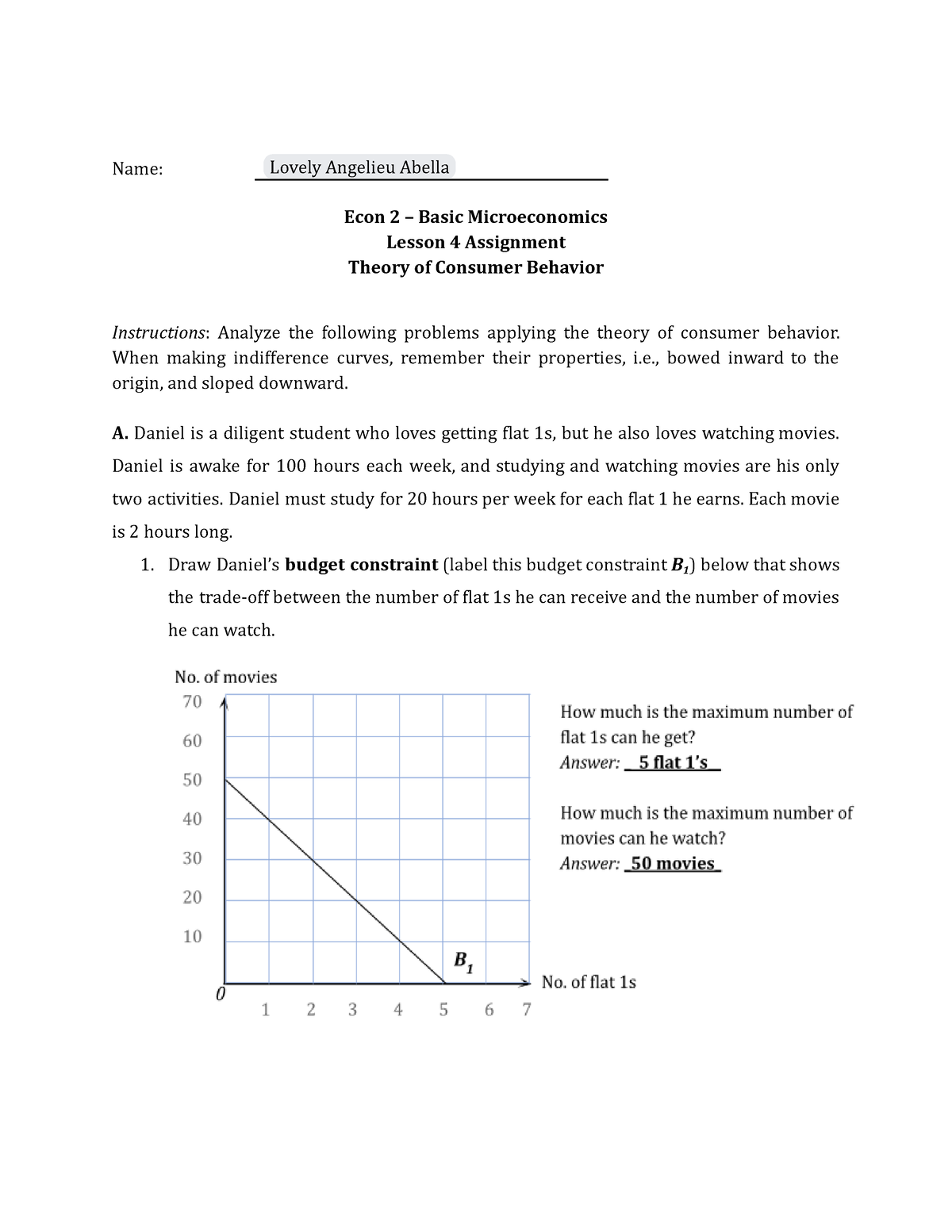 theory of consumer behaviour assignment