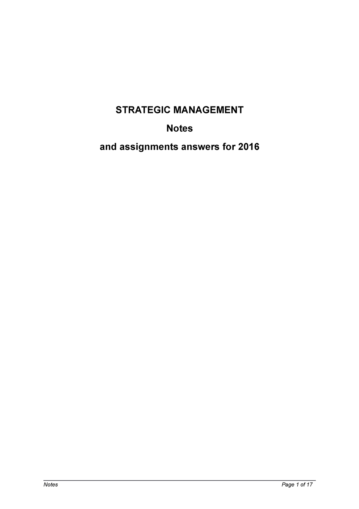 MNG4801 Notes and Assignment Summaries 2016 - STRATEGIC MANAGEMENT ...