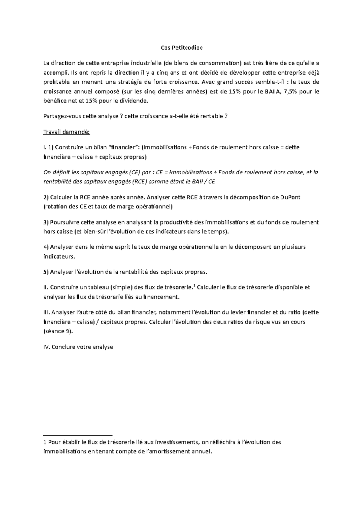 Cas Petitcodiac enonce Cas Petitcodiac La direction de cette