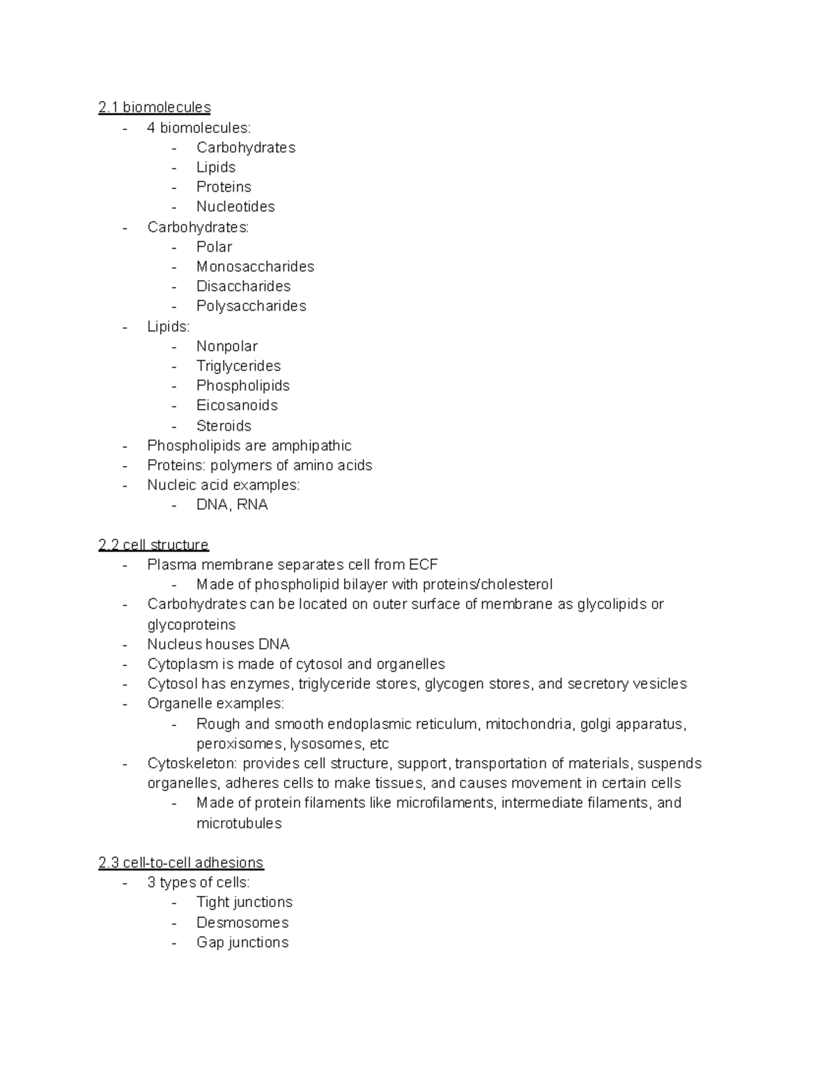 Chapter 2 the cell structure and function 2 biomolecules 4