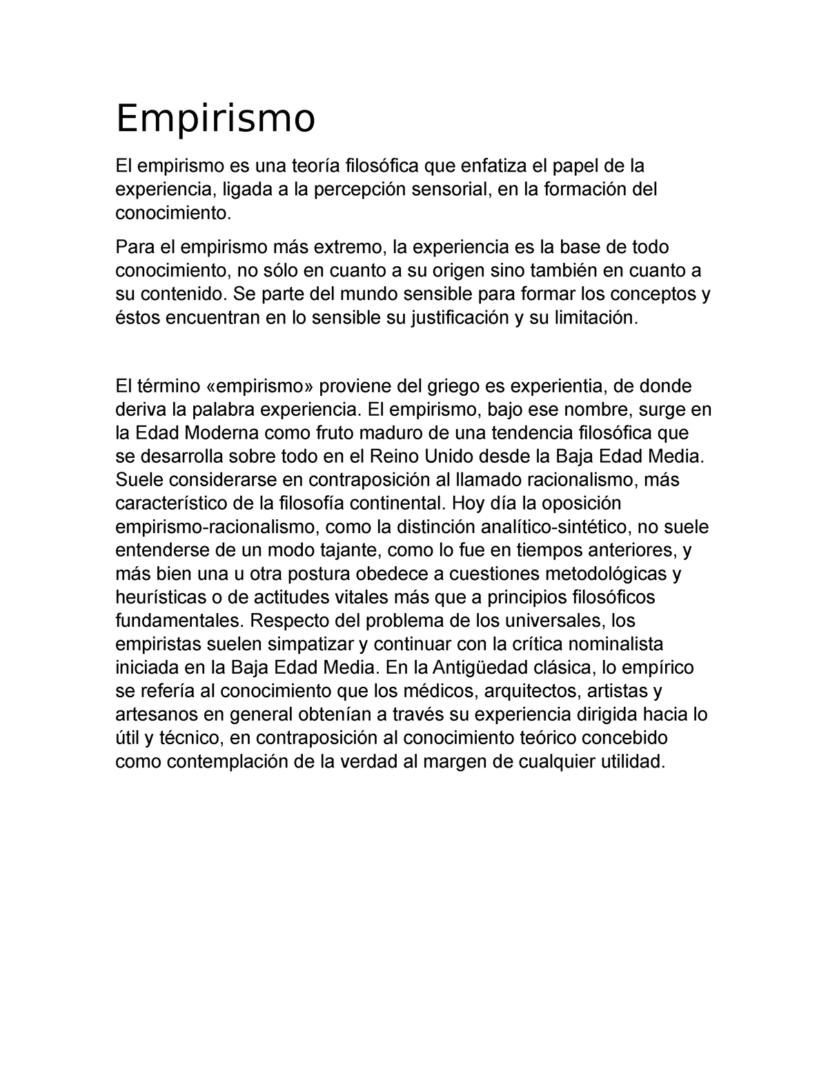 Empirismo - Empirismo El Empirismo Es Una Teoría Filosófica Que ...