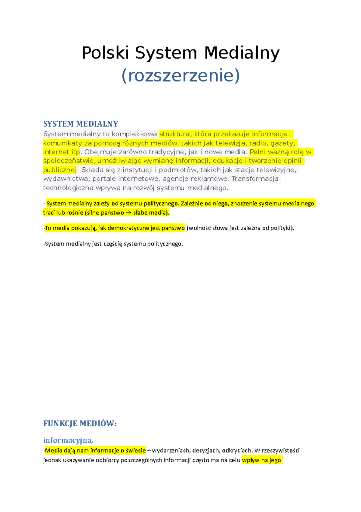 Polski System Medialny - Polski System Medialny (rozszerzenie) SYSTEM ...