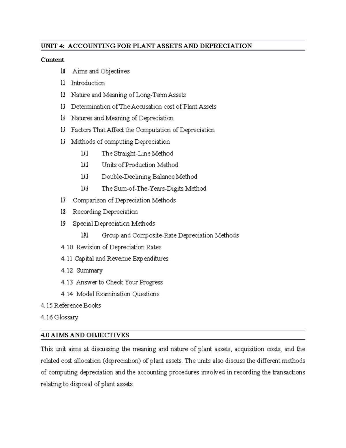 Principle Of Accounting 2 - Unit 4 - UNIT 4: ACCOUNTING FOR PLANT ...