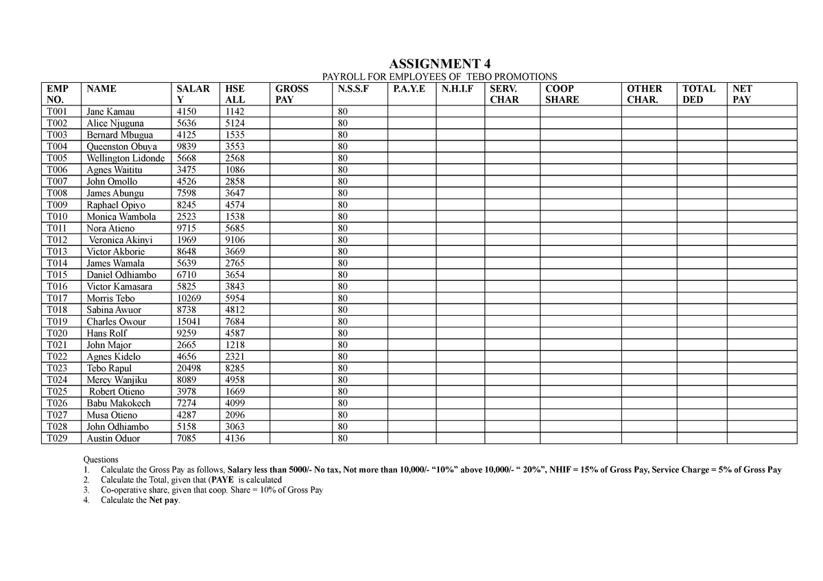 Excel Manual Template