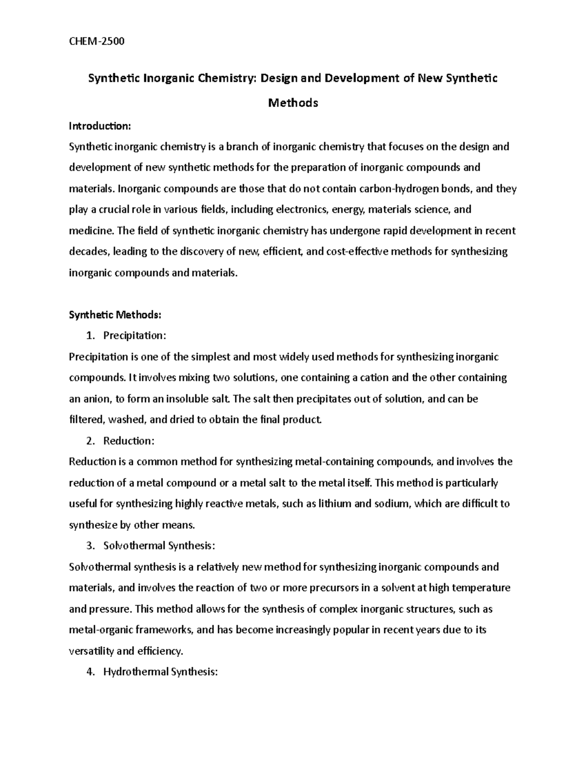 inorganic chemistry thesis