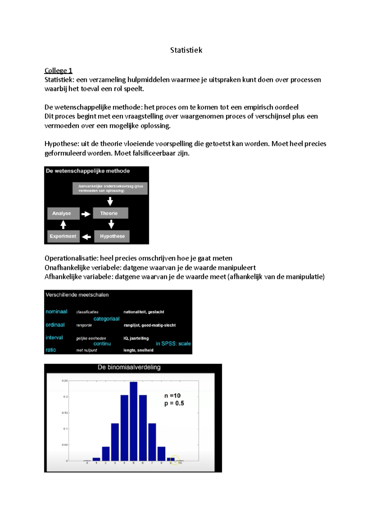 Statistiek - Samenvatting Van Toetsen - Statistiek College 1 Statistiek ...