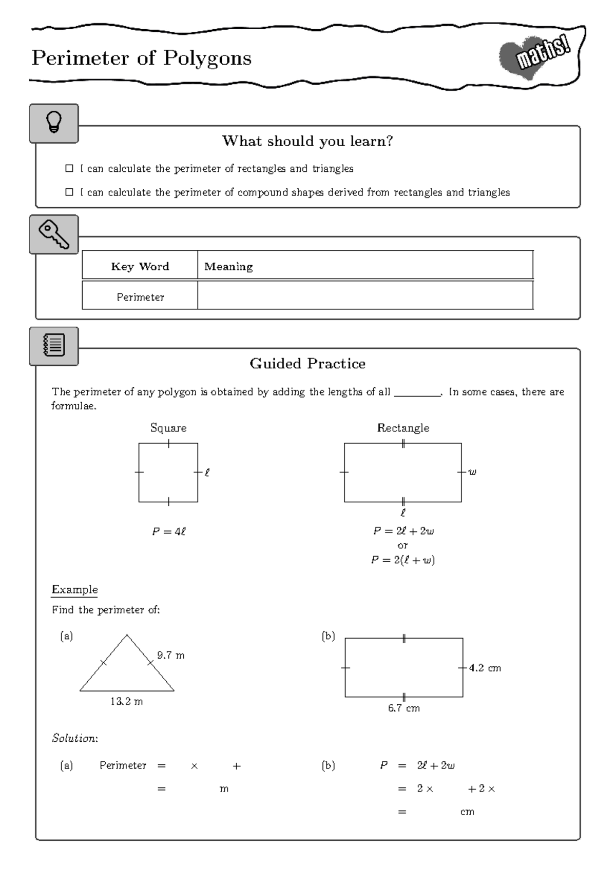 01 Perimeter of Polygons Lesson Notes - Perimeter of Polygons What ...