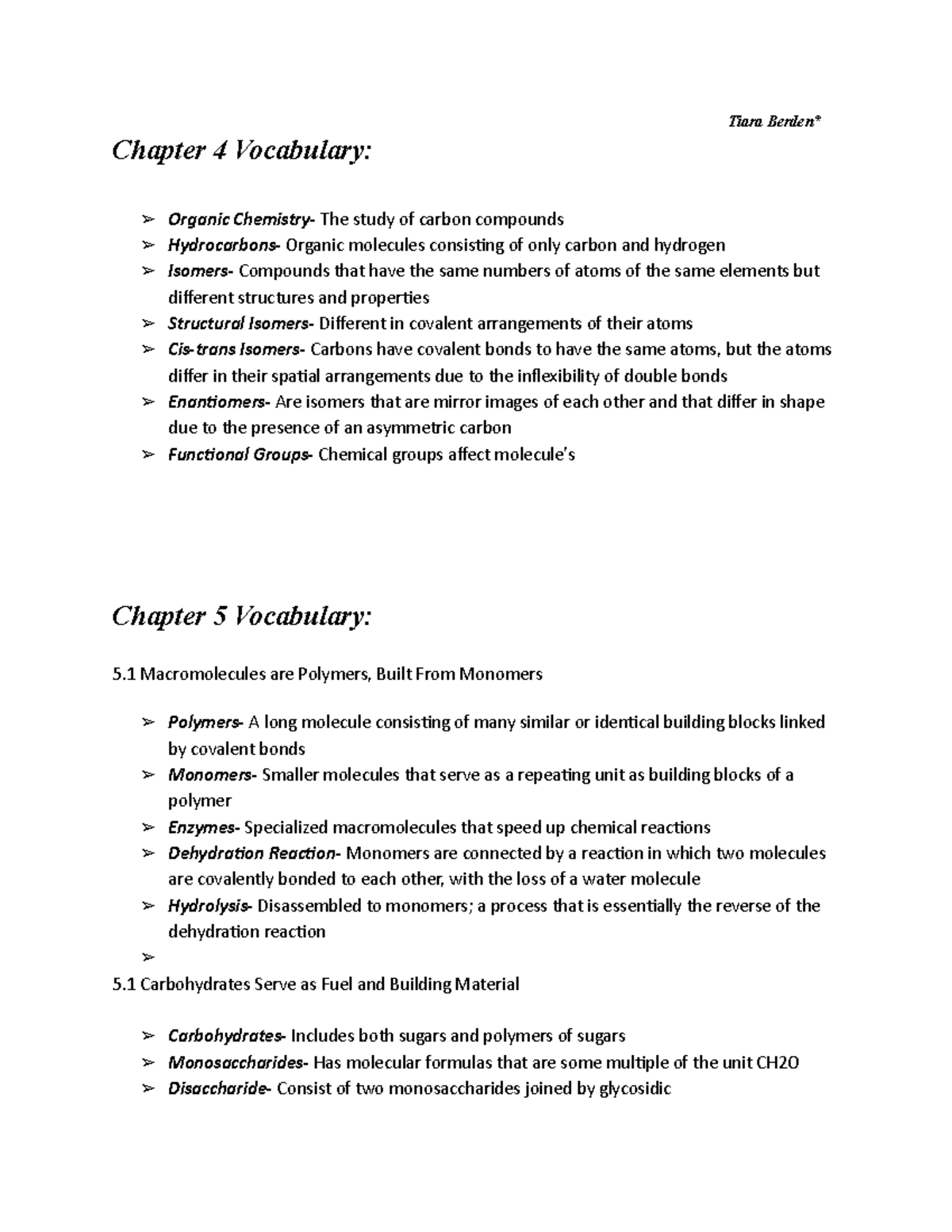 Chapters 4-5 Vocabulary AP Biology - Tiara Berden* Chapter 4 Vocabulary ...