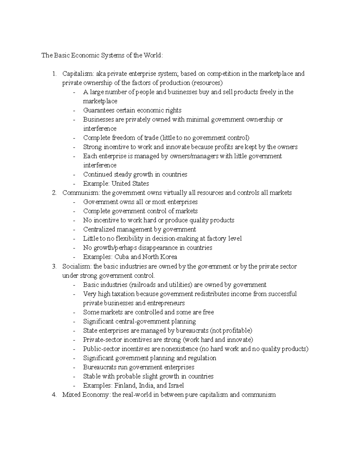 Intro To Business Module 2 Page 2 - The Basic Economic Systems Of The ...