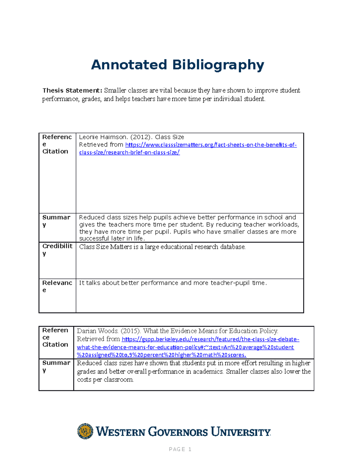 Annotated Bibliography - Annotated Bibliography Thesis Statement ...