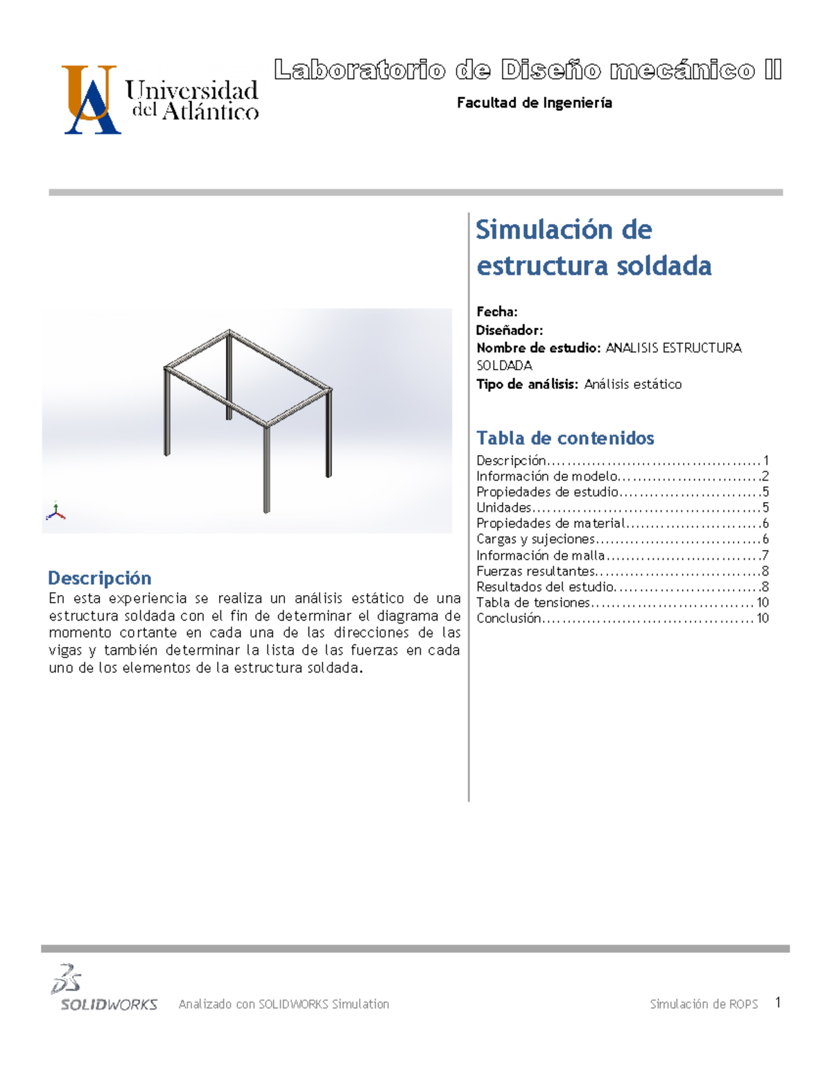 ROPS- Analisis Estructura Soldada-2 - Simulación de estructura soldada ...