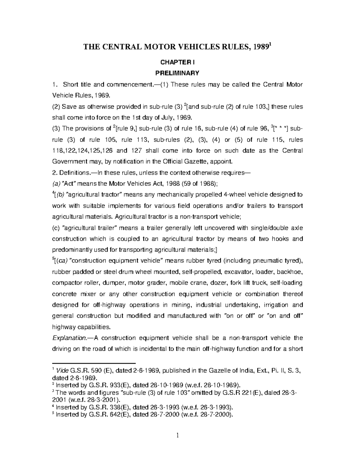 cmvr1989-bare-act-the-central-motor-vehicles-rules-1989-1-chapter-i