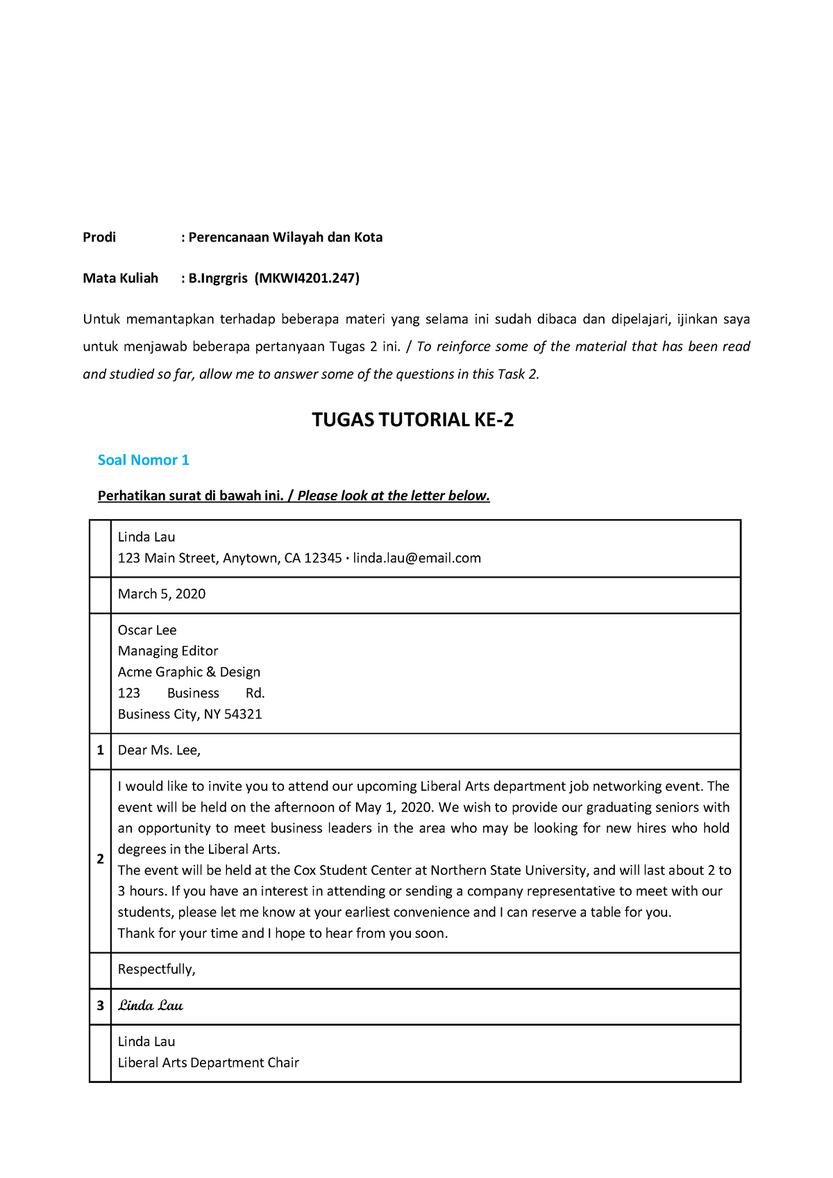 Tugas 2 B - MKWI4201 - Prodi : Perencanaan Wilayah Dan Kota Mata Kuliah ...