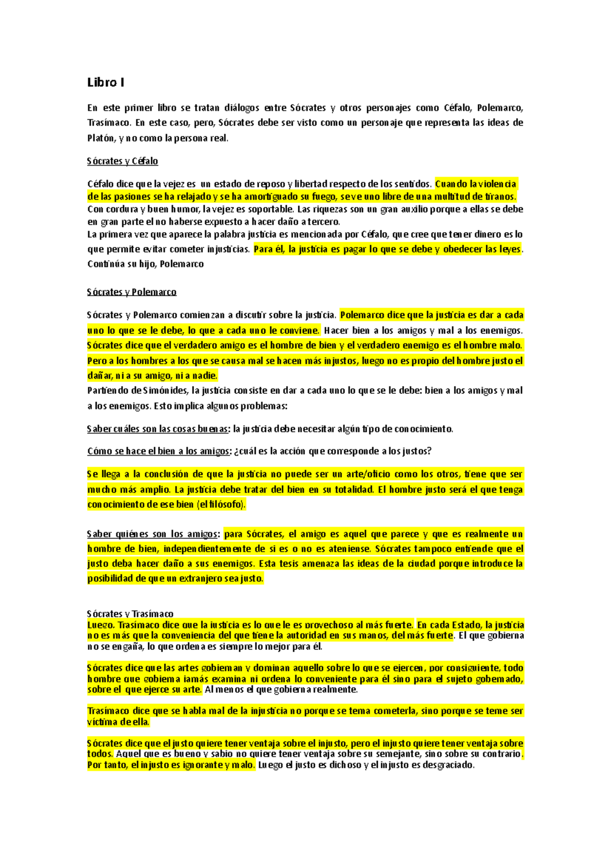 Platón la República resumen por capitulos Libro I En este primer libro se tratan diálogos