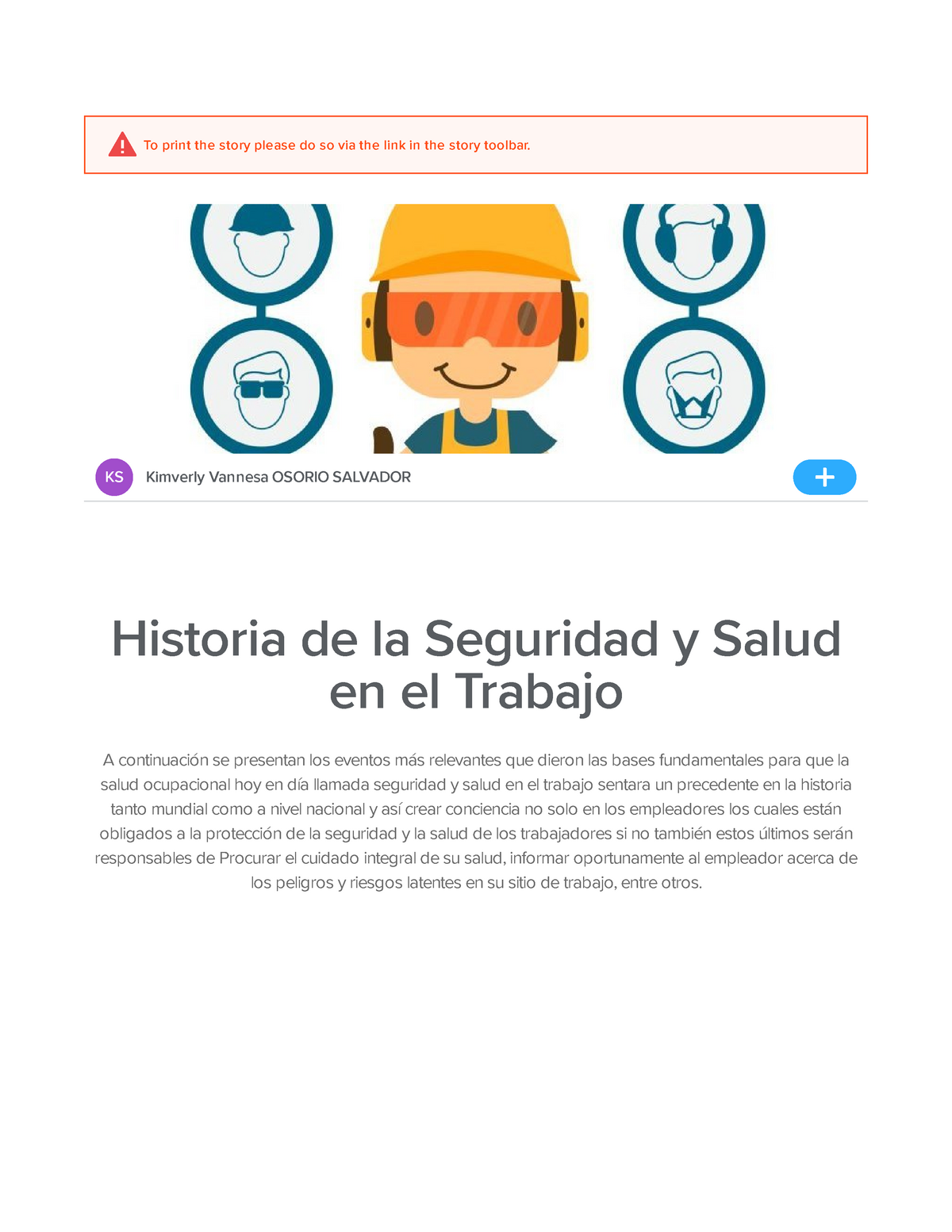 Historia De La Seguridad Y Salud En El Trabajo Sutori To Print The Story Please Do So Via The 4133